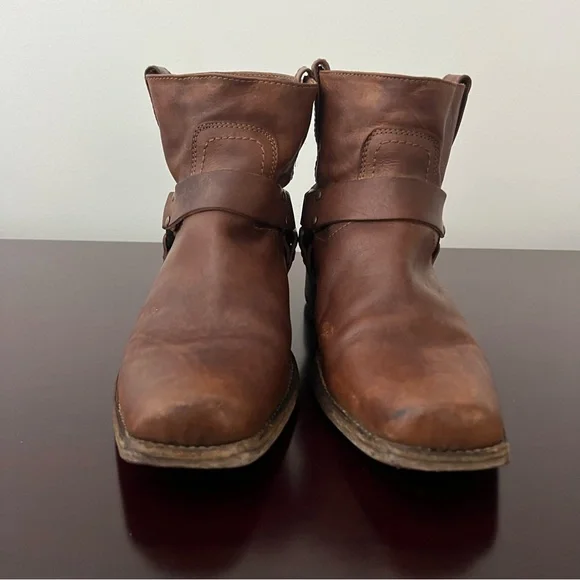 Vintage Frye - Smith Harness Motorcycle Leather Boot - Brown 11 B